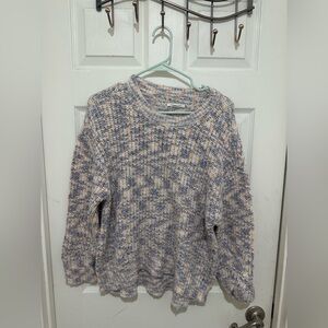 American Eagle outfitters peach, purple, white crew neck pullover sweater medium